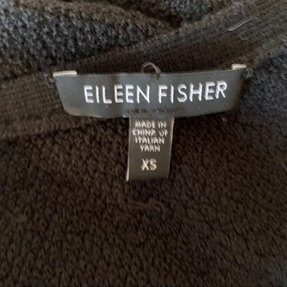 Eileen Fisher Wool Beaded Drape Cowl Neck Sweater Top Black Size XS - Picture 10 of 12